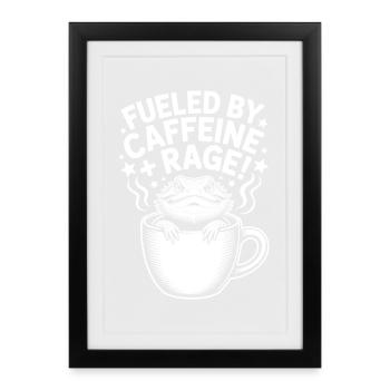Dictons du café Caféine Cadeau drôle de café - Affiche encadrée (27 × 37 cm) - noir - Devant