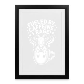 Dictons du café Caféine Cadeau drôle de café - Affiche encadrée (27 × 37 cm) - noir - Devant