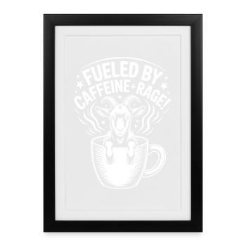 Dictons du café Caféine Cadeau drôle de café - Affiche encadrée (27 × 37 cm) - noir - Devant