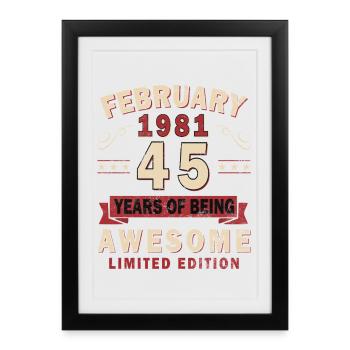 Février 1981 - Février 1981 Don - Affiche encadrée (27 × 37 cm) - noir - Devant