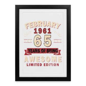 February 1961 Best Gift February 1961 - Framed poster (27 × 37 cm) - black - Front