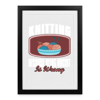 Knitting for Kindness and Equality Yarn Humor - Framed poster (27 × 37 cm) - black - Front
