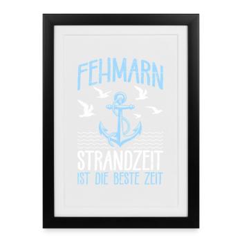 Mer Baltique TEMPS DE PLAGE DE FEHMARN LE MEILLEUR MOMENT - Affiche encadrée (27 × 37 cm) - noir - Devant