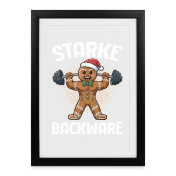 Gingerbread Man STARKE BACKWARE Funny - Framed poster (27 × 37 cm) - black - Front