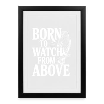 Born to Watch From Above - Framed poster (27 × 37 cm) - black - Front
