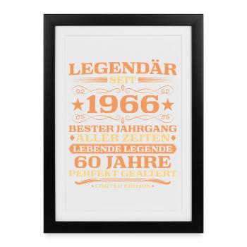 1966 vintage 60 years perfectly aged - Framed poster (27 × 37 cm) - black - Front