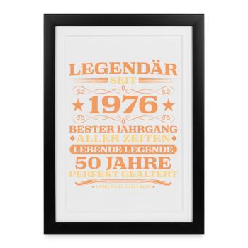 1976 vintage 50 years perfectly aged - Framed poster (27 × 37 cm) - black - Front