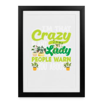 Crazy Plant Lady Plant Lover Mom Mom - Framed poster (27 × 37 cm) - black - Front
