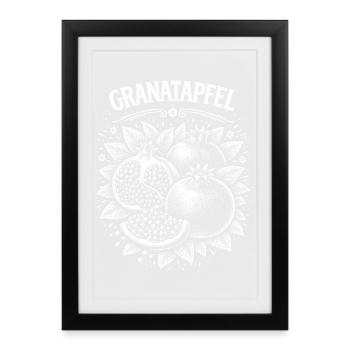 Graphique vintage de grenade - Affiche encadrée (27 × 37 cm) - noir - Devant