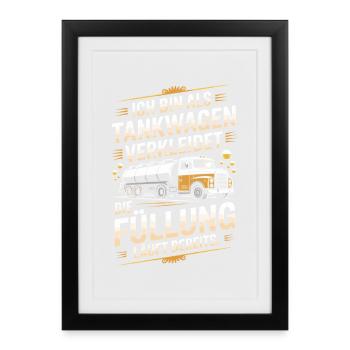 Carnival Disguised as a Tanker Truck Bachelor Party Costume Beer - Framed poster (27 × 37 cm) - black - Front