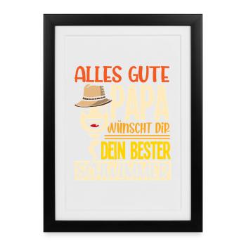 Tout le meilleur papa vous souhaite votre meilleur nageur - Affiche encadrée (27 × 37 cm) - noir - Devant