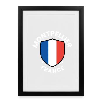 Montpellier France Shield - Framed poster (27 × 37 cm) - black - Front