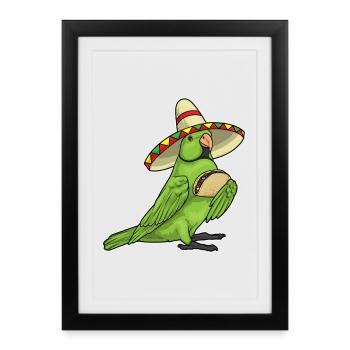 Taco Perroquet - Affiche encadrée (27 × 37 cm) - noir - Devant