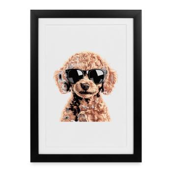 Brown Toy Poodle - Framed poster (27 × 37 cm) - black - Front