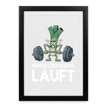 Haltérophiles ENTRAÎNEMENT MUSCULAIRE Fun - Affiche encadrée (27 × 37 cm) - noir - Devant