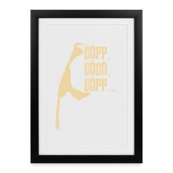 Island of Sylt DÖPP DODO DÖPP Wadden Sea Funny - Framed poster (27 × 37 cm) - black - Front