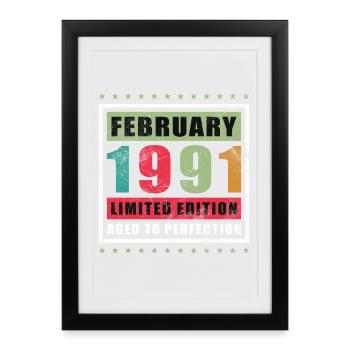 February 1991 Jubilee February 1991 February - Framed poster (27 × 37 cm) - black - Front