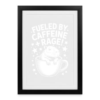 Dictons du café Caféine Cadeau drôle de café - Affiche encadrée (27 × 37 cm) - noir - Devant