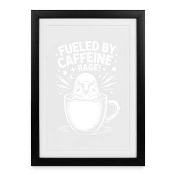 Dictons du café Caféine Cadeau drôle de café - Affiche encadrée (27 × 37 cm) - noir - Devant