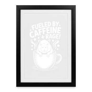 Dictons du café Caféine Cadeau drôle de café - Affiche encadrée (27 × 37 cm) - noir - Devant