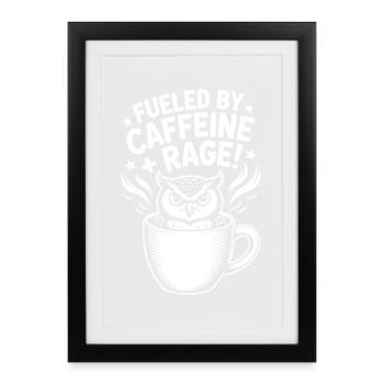 Dictons du café Caféine Cadeau drôle de café - Affiche encadrée (27 × 37 cm) - noir - Devant