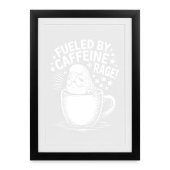 Dictons du café Caféine Cadeau drôle de café - Affiche encadrée (27 × 37 cm) - noir - Devant