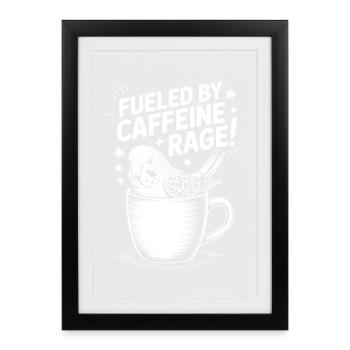 Dictons du café Caféine Cadeau drôle de café - Affiche encadrée (27 × 37 cm) - noir - Devant