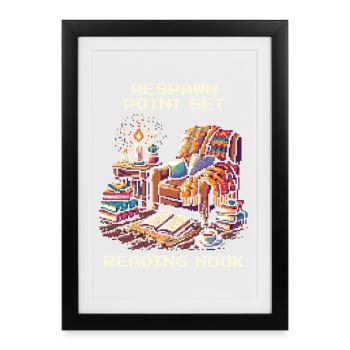 Respawn gesetzt | Leseecke Bücherzeit - Gerahmtes Poster (27 × 37 cm) - Schwarz - Vorne