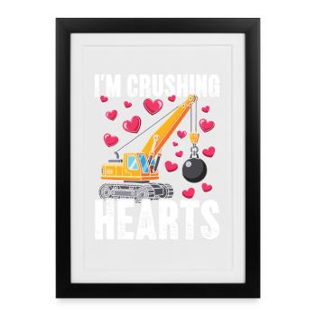 Crushing Hearts Crane - Framed poster (27 × 37 cm) - black - Front