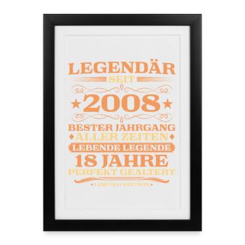 2008 vintage 18 years perfectly aged - Framed poster (27 × 37 cm) - black - Front