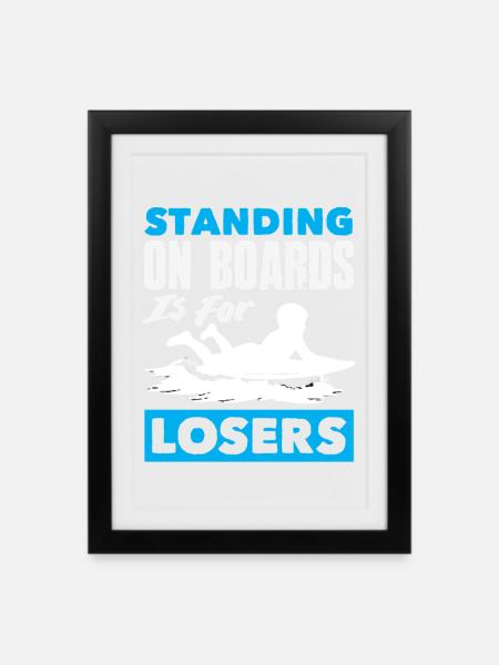 Surfen Surfboarder Bodyboarder - Gerahmtes Poster (27 × 37 cm) - Schwarz