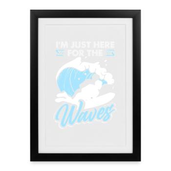 Surfeur Surfeur Bodyboarder - Affiche encadrée (27 × 37 cm) - noir - Devant