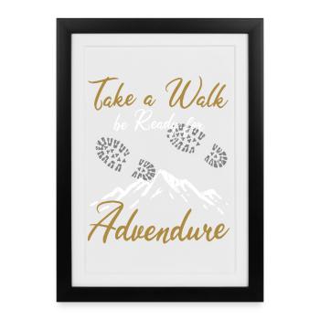 Randonnée Randonnée Randonneurs Vintage - Affiche encadrée (27 × 37 cm) - noir - Devant