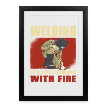Des cadeaux pour les métallurgistes qui disent le soudeur - Affiche encadrée (27 × 37 cm) - noir - Devant
