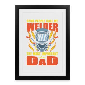 Des cadeaux pour les métallurgistes qui disent le soudeur - Affiche encadrée (27 × 37 cm) - noir - Devant