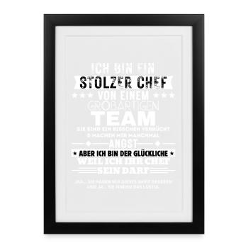 Fier patron d’une excellente équipe - Affiche encadrée (27 × 37 cm) - noir - Devant