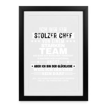 Fier patron d’une équipe solide - Affiche encadrée (27 × 37 cm) - noir - Devant