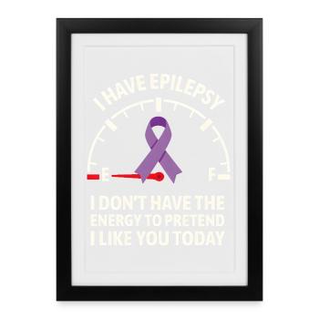 Epilepsy Awareness Energy Gauge Ribbon - Framed poster (27 × 37 cm) - black - Front