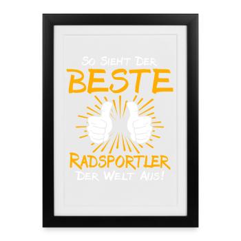 Idée cadeau cycliste - Affiche encadrée (27 × 37 cm) - noir - Devant