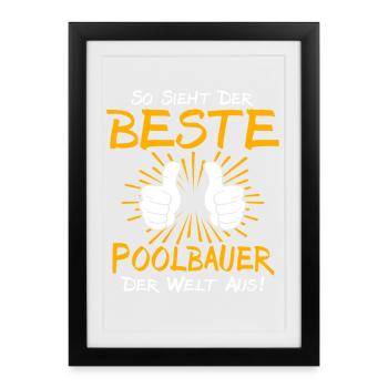 Pool Builder Gift Idea - Framed poster (27 × 37 cm) - black - Front