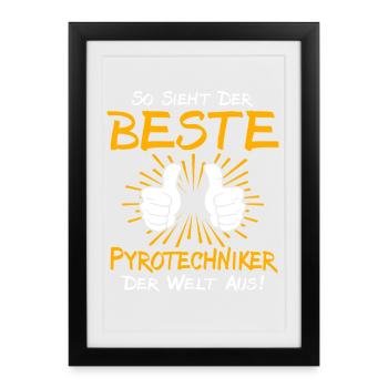 Idée de cadeau pour un pyrotechnicien - Affiche encadrée (27 × 37 cm) - noir - Devant
