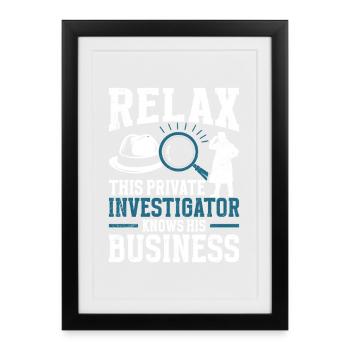  Private Investigator Vest Security Guard Costume - Framed poster (27 × 37 cm) - black - Front