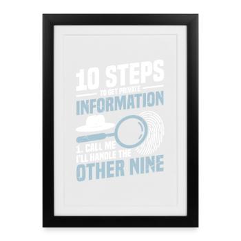  Private Detective Uniform Badge Holder Private - Framed poster (27 × 37 cm) - black - Front