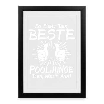Best Pool Boy - Framed poster (27 × 37 cm) - black - Front