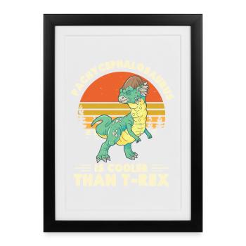 Pachycephalosaurus Kostüm Paläontologe Dinosaurier - Gerahmtes Poster (27 × 37 cm) - Schwarz - Vorne