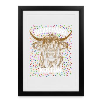 Déguisement têtu de bétail des Highlands - Affiche encadrée (27 × 37 cm) - noir - Devant
