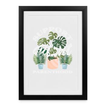 Soutien à la parentalité des plantes - Affiche encadrée (27 × 37 cm) - noir - Devant