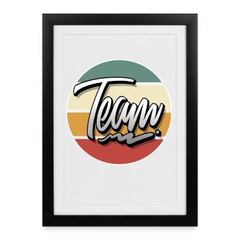 Équipe - Affiche encadrée (27 × 37 cm) - noir - Devant