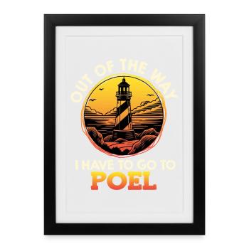 Vacances en mer Baltique HORS DU CHEMIN À POEL Lustig - Affiche encadrée (27 × 37 cm) - noir - Devant