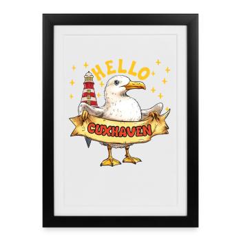 Cuxhaven MOIN CUXHAVEN Mer du Nord Drôle - Affiche encadrée (27 × 37 cm) - noir - Devant
